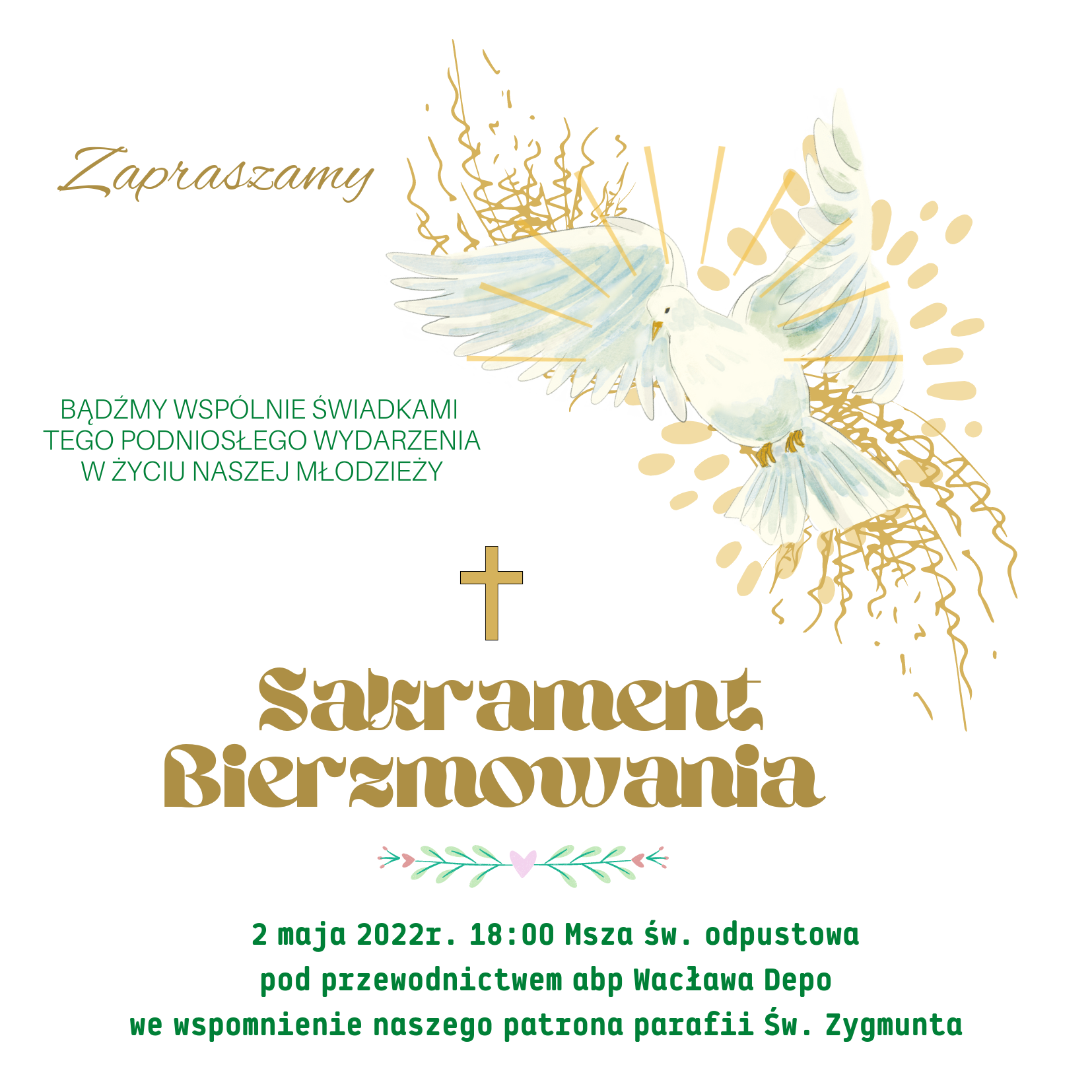 2 maja 2022 godzina 18:00 msza święta odpustowa pod przewodnictwem abpa Wacława Depo